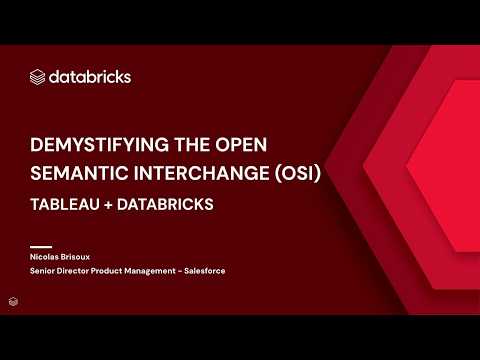 Watch: Sponsored by: Salesforce | Tableau & Databricks: Demystifying the Open Semantic Interchange (OSI)