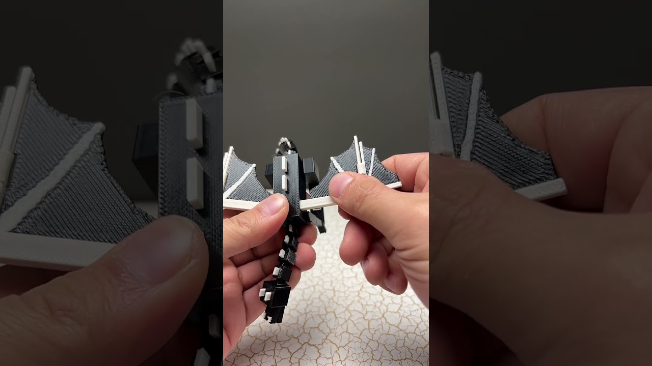 3D Printed articulated ender dragon  minecraft #3dprinting