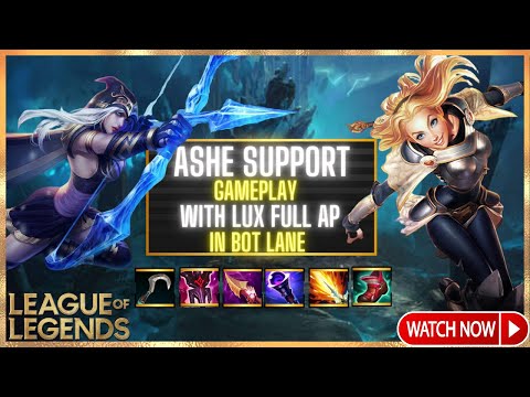 Ashe Support Gameplay And Lux Full AP Duo In Bot Lane LOL