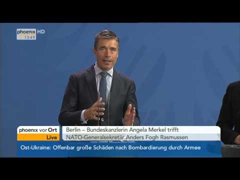 Ukraine-Krise: Merkel trifft NATO-Generalsekretär Rasmussen am 02.07.2014