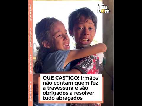 QUE CASTIGO! Irmãos não contam quem fez a travessura e são obrigados a resolver tudo abraçados😂❤️