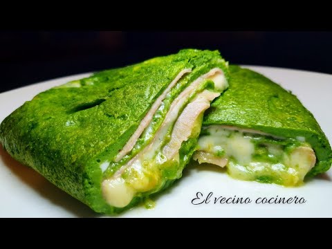 Tortilla de espinacas, jamón y queso