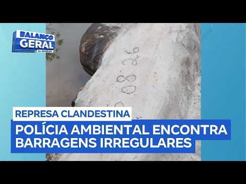 Polícia Ambiental localiza barragens clandestinas no Córrego do Ouro, em Itaperuna