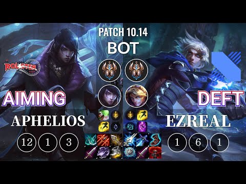 KT Aiming Aphelios vs DRX Deft Ezreal Bot - KR Patch 10.14