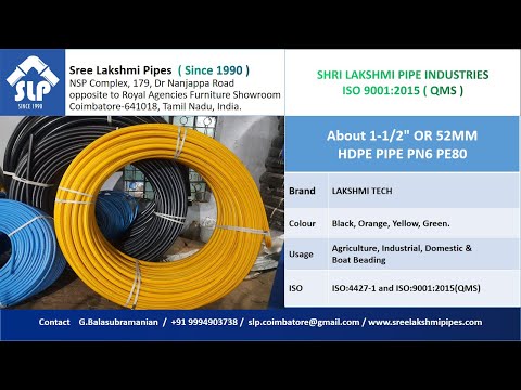 HDPE PIPE 1.5 inch OR 52MM PN6 PE80
