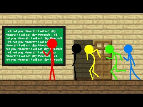 Stickman VS Minecraft: Escaping Detention at School - AVM Shorts Animation