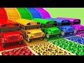 Learn Colors with 7 Street Vehicles and Soccer Ball Flying Toy Cars Pretend Play for Kids