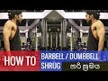 How to do a Dumbbell or Barbell shrug - හරි ක්‍රමය සිංහලෙන්
