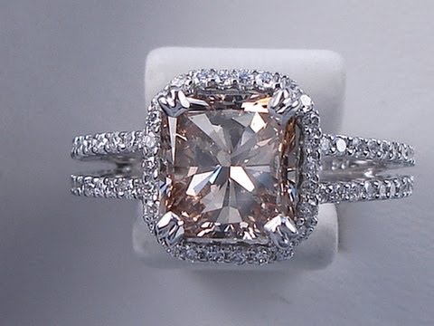 2.52 ctw Radiant Cut Natural Chocolate VS2 Diamond Engagement Ring - BigDiamondsUSA