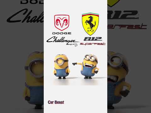 Dodge Challenger SRT Hellcat vs Ferrari 812 Superfast minions style#tiktok #car #money #status #fyp