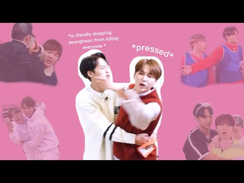 mingyu holding seungkwan back for 4 minutes