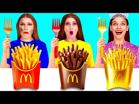 Rich vs Broke vs Giga Rich Food Challenge | Funny Situations by BaRaFun Challenge