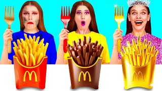 Download the video "ريتش مقابل بروك مقابل تحدي غيغا للأغذية الغنية | مواقف مضحكة BaRaFun Challenge"