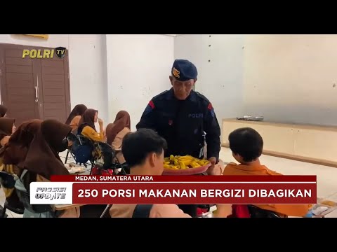 PRESISI UPDATE: BRIMOB POLDA SUMUT BAGIKAN 250 PORSI MBG UNTUK ANAK ANAK DI MEDAN 11/02/2025 (18.00)