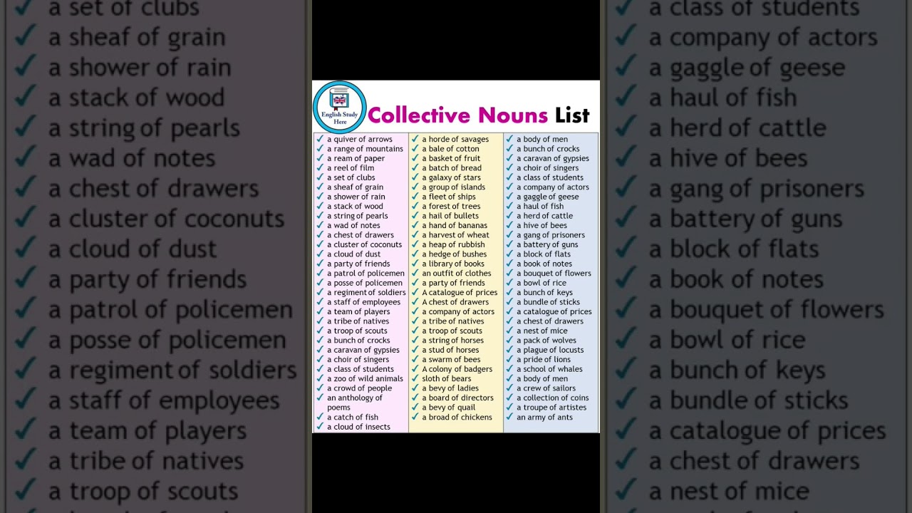 100 Collective Nouns you need to know || #spokenenglish #vocabulary #learnenglish