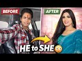 From HIM To HER Boy To Girl Makeup Lady Getup In Mummy S Saree