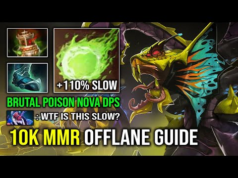 How to Play Offlane Venomancer Like a 10K MMR with 110% Move Slow Insane Poison Nova DPS Dota 2