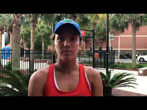 Gator senior Anna Danilina, postmatch, 04/12/18