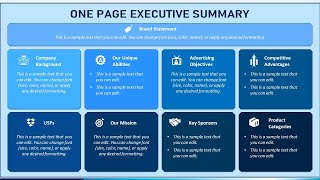 1 Page Executive Summary Animated PPT Template