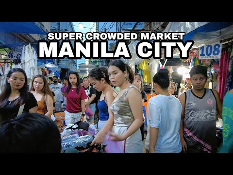 Downtown MANILA Market scenes in the afternoon [4k] Walking tour