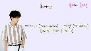 [INDO SUB] YESUNG (예성) - 'Your echo (메아리)' Lyrics [Color Coded Han_Rom_Indo]