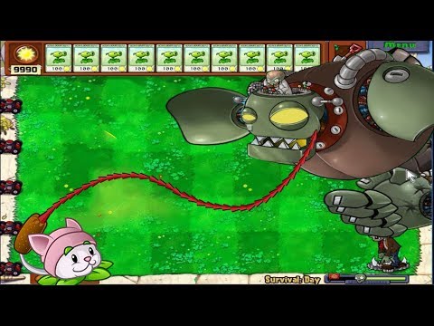 1 Cattail vs Giga Gargantuar - Plants vs Zombies Minigames
