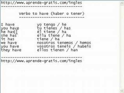 Curso de Inglés 03 - El verbo to have