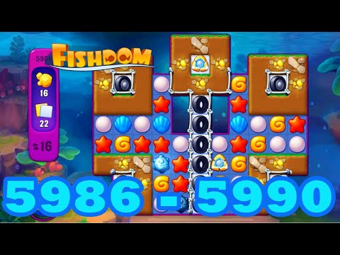 Fishdom Level 5986 - 5990 HD Walkthrough | 3 match puzzle | gameplay | android | 5987 | 5988| 5989