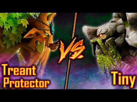 Dota 2 Treant Protector VS Tiny | 7.29d DOTA 2 Battle