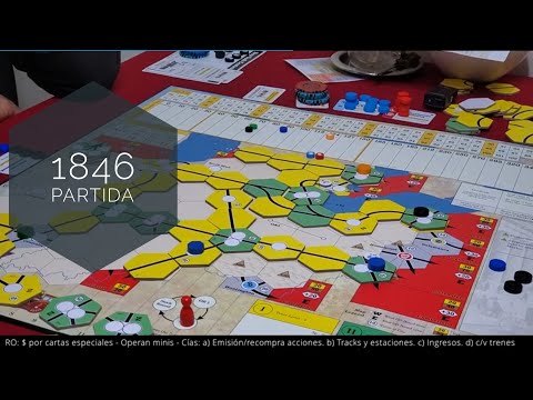 Jugando 1846 a 4 jugadores. De la serie 18xx.