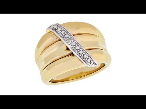 Technibond DiamondAccented Overlay Dome Band Ring