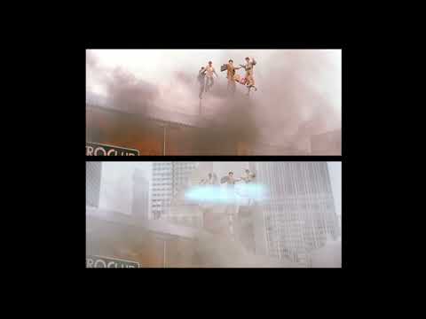 Superman IV Nuclear Man Raising Crowd In Air Before And After Version