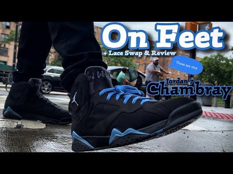 Chambray Air Jordan 7 - On Feet & Lace Swap + Review
