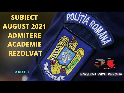 Subiect August 2021 Admitere Academia de Poliție - REZOLVAT