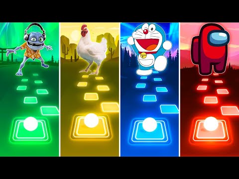 Crazy Frog vs Chicken vs Doraemon vs Among Us EDM - Tiles Hop EDM Rush