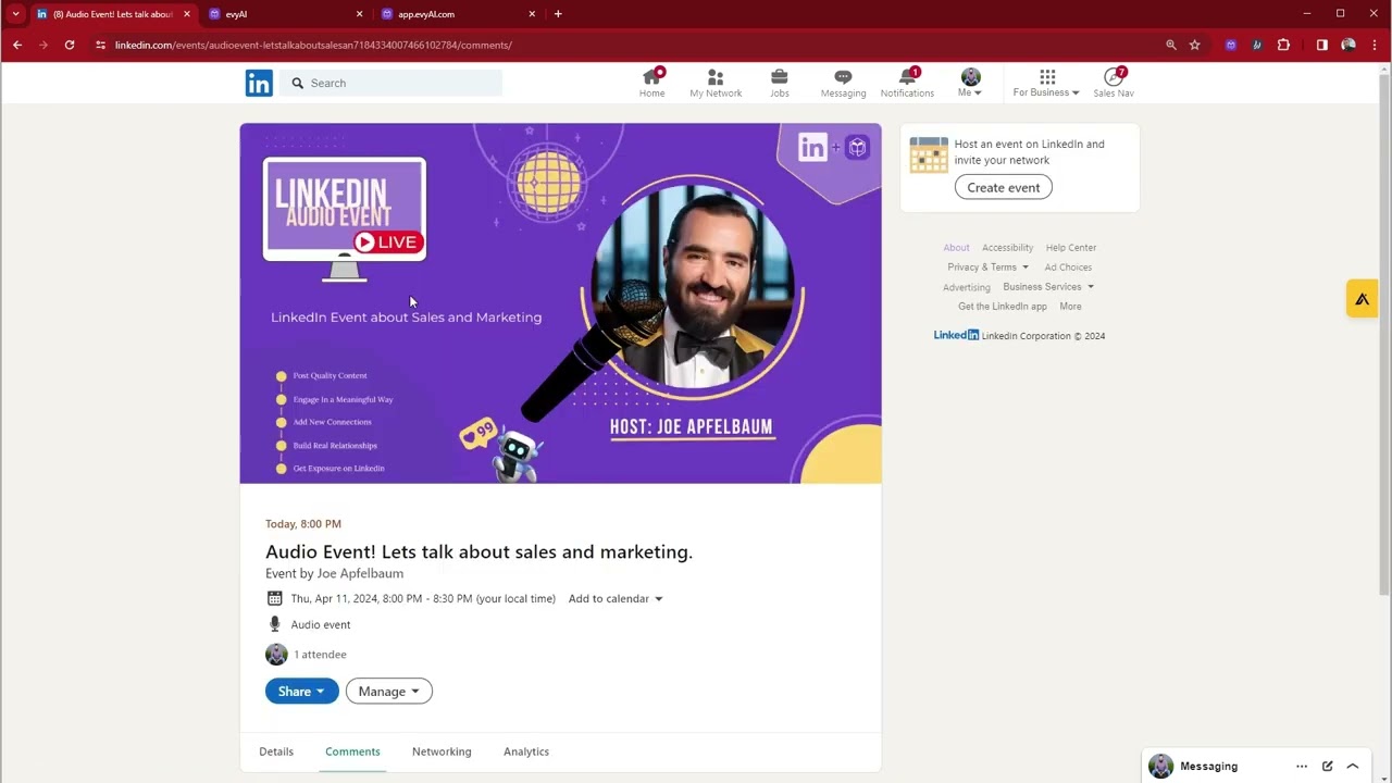 How to create a LinkedIn Audio Event - LinkedIn Live