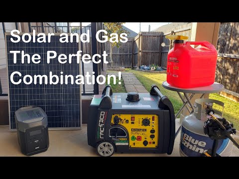 Solar Power Generator and Gas Generator - The Perfect Combination -  Charging Solar Gen with Gas Gen