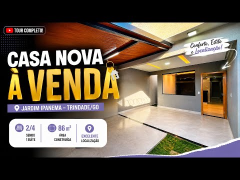 Casa 2Q (1 Suíte) no Jardim Ipanema, Trindade | Próximo a Goiânia