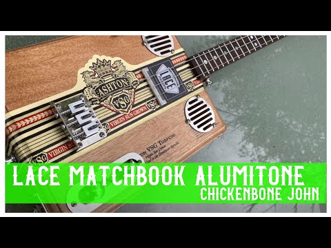 3 string cigar box guitar with  Lace Alumitone pickup, by Chickenbone John