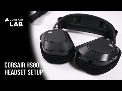 Belaidės Premium Žaidimų Ausinės Corsair HS80 RGB, Spatial Audio, Anglies spalvos video