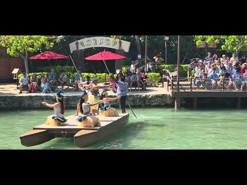 Huki Water Stage on O'ahu Polynesian culture center 