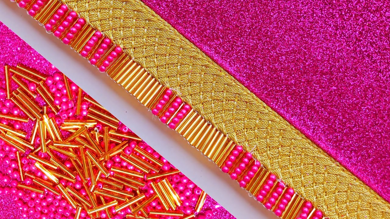 Tutorial of sewing a beautiful of row crochet embroidery #DIY