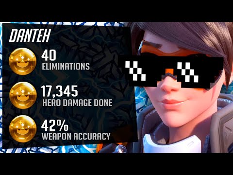 Danteh Best Tracer and Echo gameplay! 40 elims! [ Overwatch Season 32 Top 500 ]