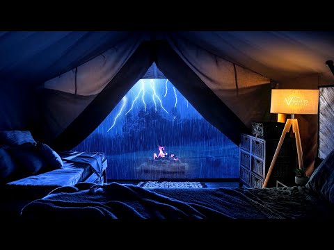 Best thunderstorm & rain on tent sounds for sleeping. Thunderstorm sounds for sleeping loud thunder.