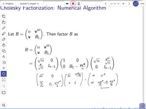 ECEn 671 Moon Chap 5 Cholesky Factorization