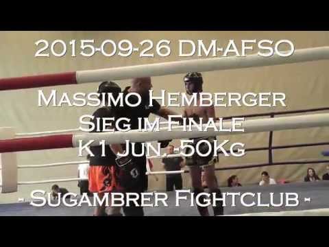 2015-09-26 DM-AFSO Massimo Hemberger Sieg im Finale K1 Jun. -50Kg - Sugambrer Fightclub