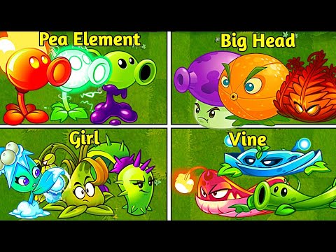 Random 4 Team Plants Battles - Who Will Win? - PvZ2 10.7.1 Team Plants vs Team Plants