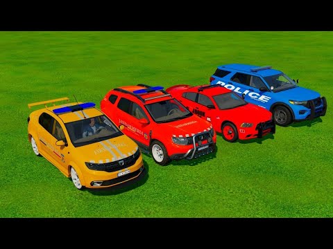 TRANSPORT JOHN DEERE & CLAAS & JCB FASTRAC & CASE TRACTORS & FLATBED TRAILER w/ TESLA TRUCK! FS22