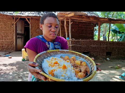 African village life #cooking Village food Authentic Swahili Biryani for Breakfast