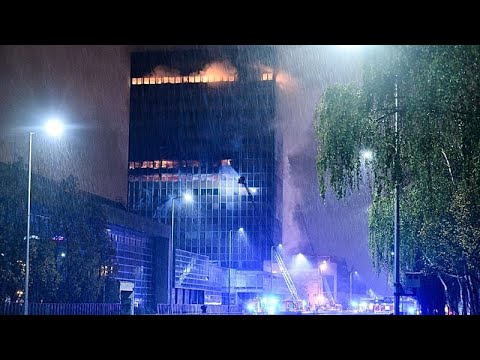 Hochhausbrand in Zagreb richtet schwere Schäden an